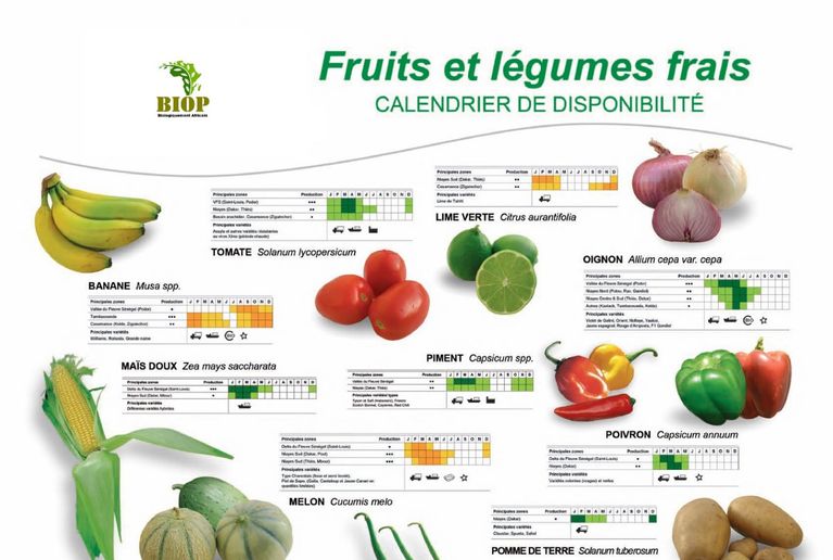 Calendario della stagionalità dei nostri prodotti bio di BIOP